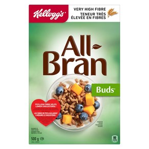 Kellogg's All Ban Buds Ceeal 500g/17.6oz (Impoted fom Cana 켈로그 올 브랜 버드 시리얼 500g/17.6oz (캐나다 수입, 1개, 500g