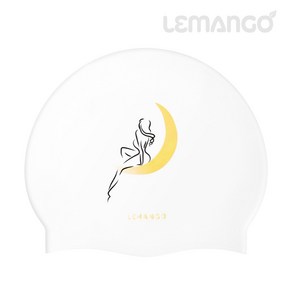 르망고 실리콘 수모 LGNSC61002102 문 리버(Moon ive/White) 수영모자, 화이트, 1개