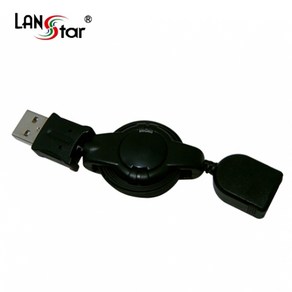 랜스타 길이 연결 자동감김케이블 USB2.0 연장 AM-AF 0.7M LS-ARUSB-AMF1M, 1개