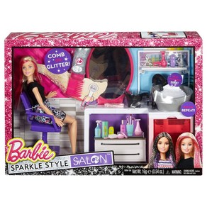 바비 인형 미용실 헤어살롱 Babie Spakle Style Salon & Blonde Doll Playset, 기본, 1개