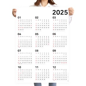 하늬통상 한눈으로 보는 2023년 대형 달력 한장 포스터 스케줄 캘린더, 2025년 세로형 대형