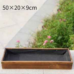 플랜트박스 우드 화분 야외 직사각형상자 텃밭 방부목 40x11x9cm, 가로세로높이cm:50x20x9두께1.2, 목걸이, 크다, 1개