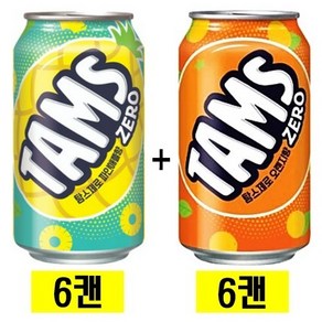 탐스제로 파인애플355ml(6캔) + 탐스제로 오렌지향 355ml(6캔), 12개, 355ml