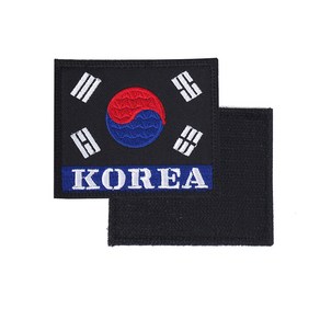 꾸니스토리 태극기 KOREA 약장 검정파랑 군인 군용 벨크로 패치