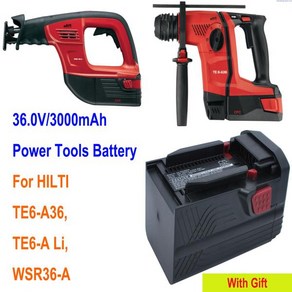 OangeYu HILTI TE6-A Li TE6-A36 WSR36-A TE 6-A WSR 용 배터리 3000mAh, 1개입, 1개