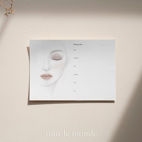 [뚜르몬드]NO17 메이크업 페이스 차트 30매, B5