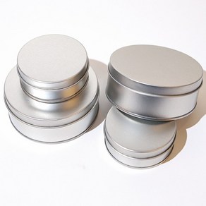 실버 원형 미니 틴케이스 철제 [2size 알루미늄 캔 박스 보관], 65mmX25mm, 65mmX25mm, 1개