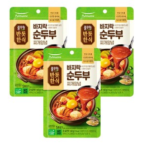 풀무원 반듯한식 바지락 순두부 찌개양념 소스, 140g, 3개