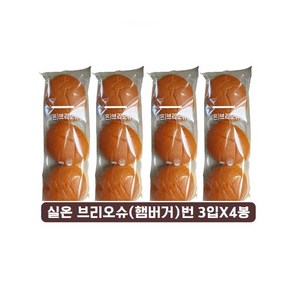 삼립 실온 브리오슈번 햄버거빵 3입x4봉, 150g, 4개