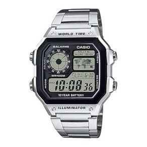 CASIO Wold Time AE-1200WHD-1AV [] [카시오] 월드 타임 디지털 시계 남성 메탈 밴드