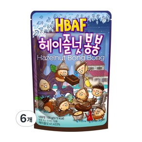 바프 달콤한 헤이즐넛 봉봉 100g 6개, ONE COLOR