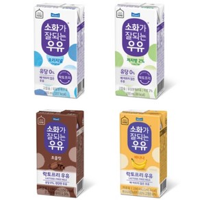 매일우유 소화가잘되는우유 190ml (오리지널 24+저지방 24 총 48개) 매일유업&보아스제과, 1세트, 1세트