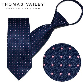 [THOMAS VAILEY] 토마스베일리 자동/지퍼넥타이-스텔라 네이비핑크 7cm