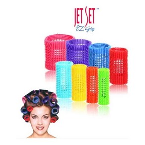 독일 모리스 제트세트(JET SET) 이지그립 실리콘 수입 헤어롤 구르프, 미디엄/33mm/하늘색/5개