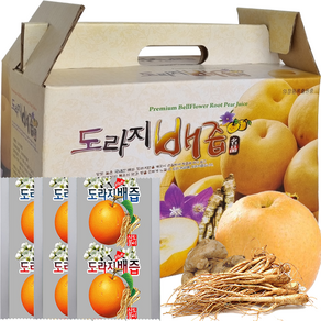 홍미원 도라지 배즙 1박스100ml x 55포 [ 2박스구매시 +20포 추가 ] 4계절 국내산 배 도라지 생강으로 추출, 55개, 100ml