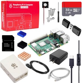 Vesii Raspbey Pi 4B State Kit Raspbey Pi 4 Model B(RAM 32GB MicoSD 5V 3A USB-Type-C ONOFF, 1개