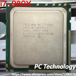 인텔 코어 i7-980X 프로세서 익스 에디션 i7 980X 3.33GHz 6 코어 12M 캐시 LGA1366 CPU 130W, 한개옵션0