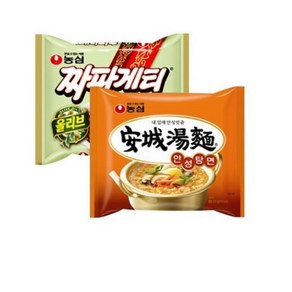 농심 짜파게티 140g + 안성탕면 125g 5개 세트 koea noodles, 10개