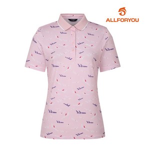 [올포유] 여성 비행기 프린트 카라 반팔 티셔츠 AWTPM3281-403