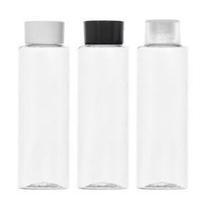 이중스킨캡 100ml 200ml 투명 백색 갈색 청색 녹색 화장품 공병용기, 검정캡, 1개