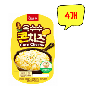 쉐프엠 옥수수 콘치즈 255g, 4개