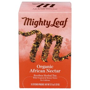 마이티리프티 아프리카 넥타 루이보스 홍차 15티백 Mighty Leaf Tea Afican Necta Rooibos, 1개, 2.5g, 15개입