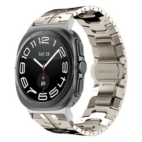호환 Samsung 갤럭시워치울트라 ulta 고급 메탈 스트랩47mm, 티타늄, 1개