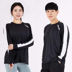 어썸블리 ~2XL 빅사이즈 공용 루즈핏 배색 래시가드 상의