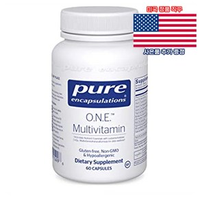 퓨어인캡슐레이션 원 멀티비타민 60정 Pue Encapsulations ONE Multivitamin 미국 직구 사은품 추가증정, 1개