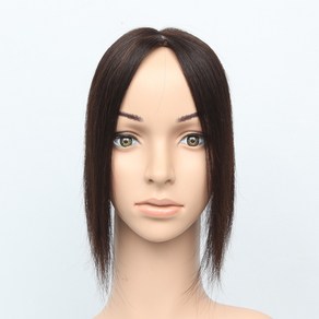 여우가발 인모 100% 불파트 가르마형 긴머리 정수리 부분가발 [C2007], 자연갈색(8cmx12cm/30cm), 1개