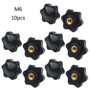 10pcs m5/m6/m8/m10 헤드 클램핑 너트 손잡이 빠른 클램핑을위한 암컷 스레드 헥스, M6, 10개