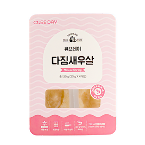 큐브데이 다짐생선 새우살 순살 큐브, 1개, 120g