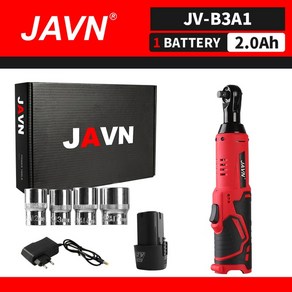 릴 JAVN 무선 전기 렌치 래칫 제거 나사 너트 자동차 수리 도구 직각 12V 45NM 3/8 인치, 1개, 1) EU - JV-B3-A1