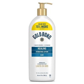 Gold Bond 얼티밋 힐링 스킨 테라피 로션 알로에 함유 패밀리 사이즈 골드 프레시 566ml 20oz, 24 Fl Oz (Pack of 1), 없음, 1개