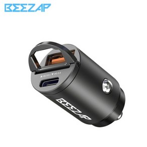 비잽 듀얼USB+C 30W 매립형 초미니 차량용 고속 충전기 BZD33