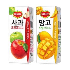 델몬트 드링크 190ml 망고x32팩+사과x32팩, 64개