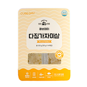 큐브데이 다짐생선 가자미살 순살 큐브, 1개, 120g