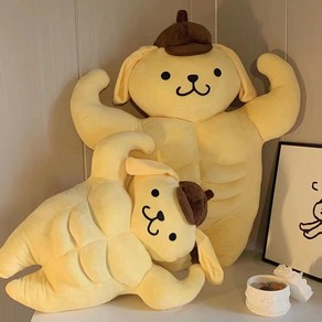 폼폼푸린인형 머슬 대형 근육 애착인형 귀여운 재밌는 쿠션 58cm 헬창 남친 여친 선물, 근육 폼폼푸린, 약 58cm, 1개