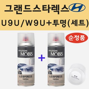 순정품 현대 그랜드스타렉스 U9U W9U 오션뷰 스프레이 페인트 + 투명스프레이, 1개