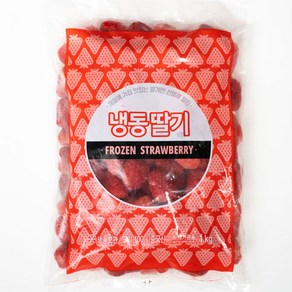 참 냉동 딸기 1kg 무가당 주스 스무디 과일 대용량, 푸드웰 국내산 냉동 딸기 1kg(가당), 1개