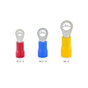 0단자 링단자 0형 터미널 PG 절연 압착단자 Insulated Ring Teminal, R1.5-3, 100개