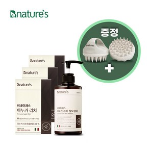 비네이쳐스 아누카리치 3박스(3개월분)+아누카 탈모샴푸 480ml(1통) 탈모샴푸 아누카사과, 480ml, 3개