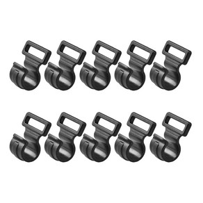 10pcs 캠핑 텐트 버클 캐러밴 천막 텐트 행거 걸림 끈 클립 후크, 검은색, 11*20*6mm