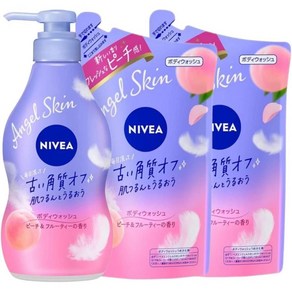 NIVEA 니베아 엔젤 스킨 바디 워쉬 피치 본품 480ml + 리필 360ml * 2개 3종 세트, 1개