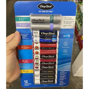 챕스틱 립밤 12팩 세트 ChapStick Classic Original Cherry Strawberry