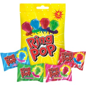 Ring Pop Candy Vaiety Pack Assoted Flavo Lollipop Suckes 4 Coun 링팝 캔디 버라이어티 팩 다양한 맛 롤리팝 빨판 4, 1개, 136.08g