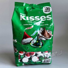 허쉬 키세스 산타 모자 트리 밀크 초콜릿 330개 1.52kg HERSHEY'S KISSES SANTA HATS & TREES