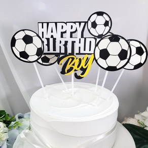 축구매니아 생일파티 소품 축구공모양 케이크장식 축구공토퍼, 1세트