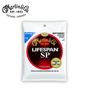 마틴기타줄 3팩 MSP7200 LifeSpan SP 포스포브론즈 Medium 3pack, 3개