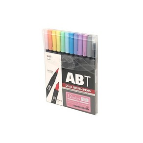 톰보연필 붓펜 듀얼 브러시펜 ABT 12색 세트 파스텔 AB-T12CPA, 상세페이지 참조